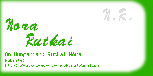 nora rutkai business card